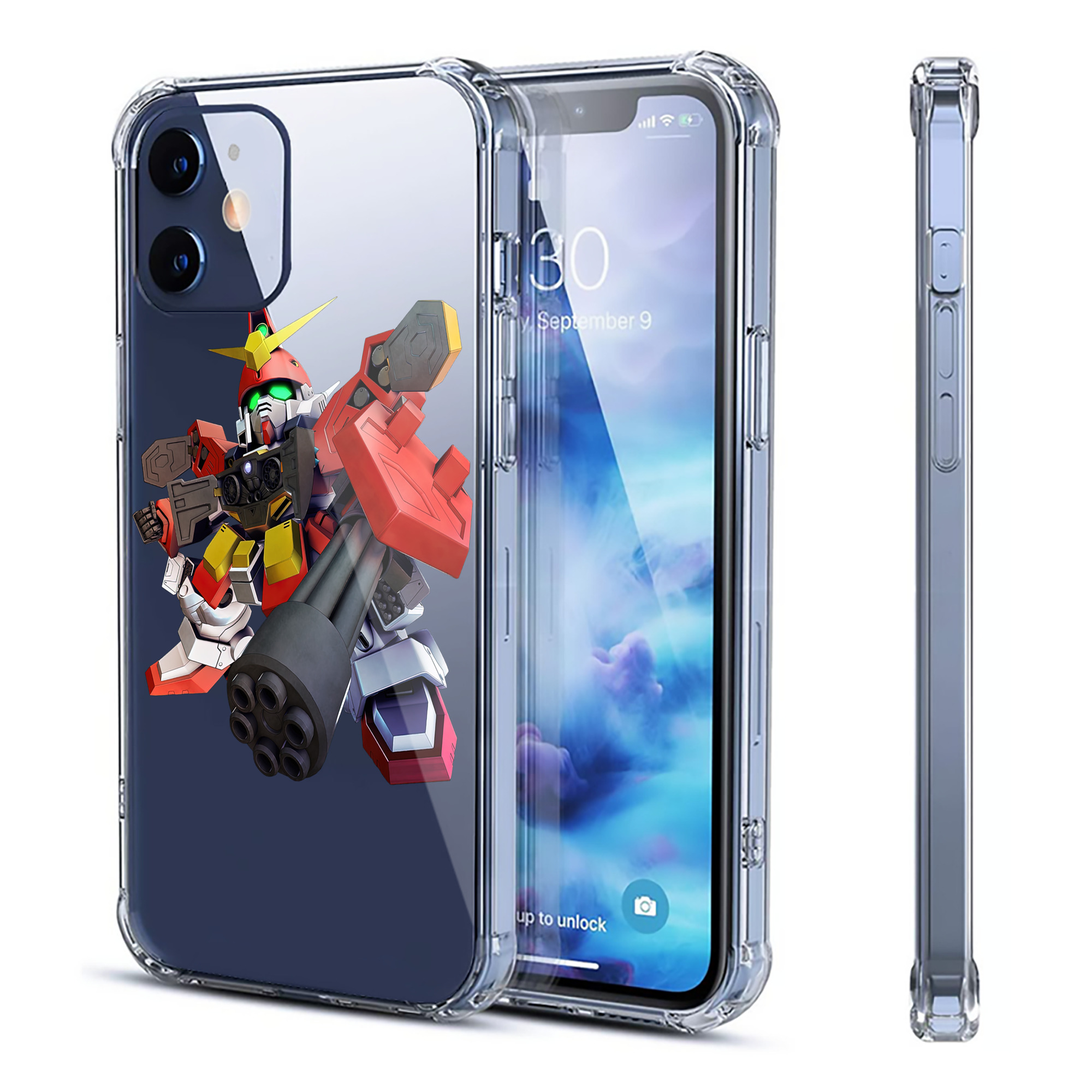 （画像用） 機動戦士ガンダム Mobile Suit Gundam 【iPhone 12シリーズ対応】透明スマホケース（クリアソフトケース）